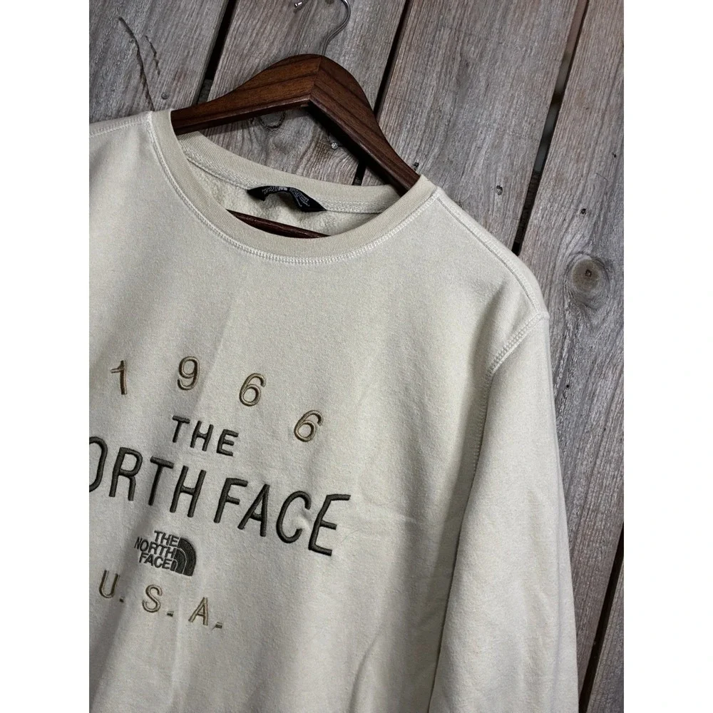 The North Face Mens Cream 1966 USA Graphic Fleece Sweatshirt XL A3FPQ